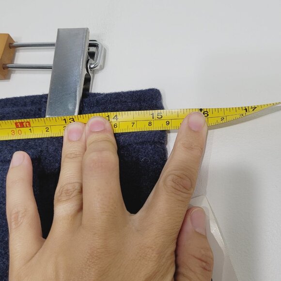 Vintage Moda Vero | Dark Blue Wool Blend A-Line Mini Skirt Faux Wrap Lined 13/14 - Picture 9 of 12